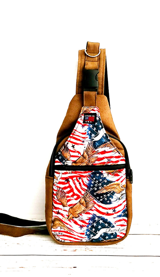 Sling Bag:  Eagles on Brown