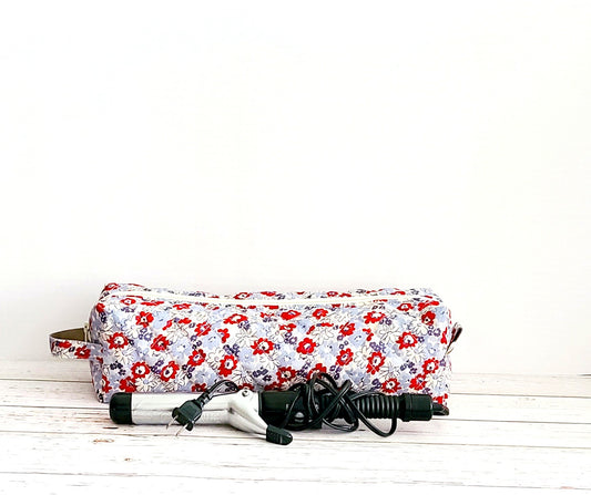 Hair Tool Bag:  Americana Blue Floral