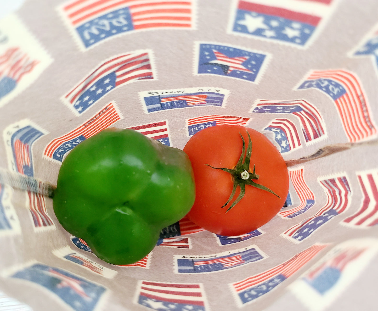 Beeswax Food Bag: Patriotic USA Stamps