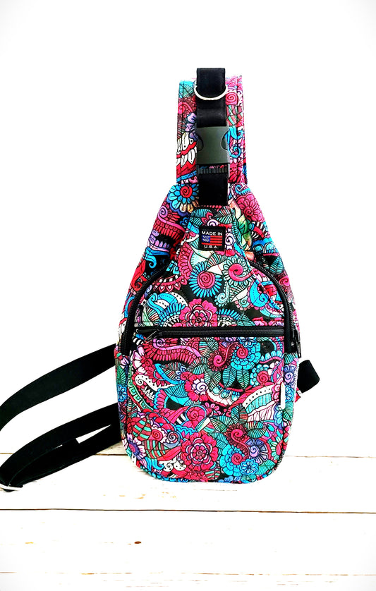 Sling Bag: Geometric Floral