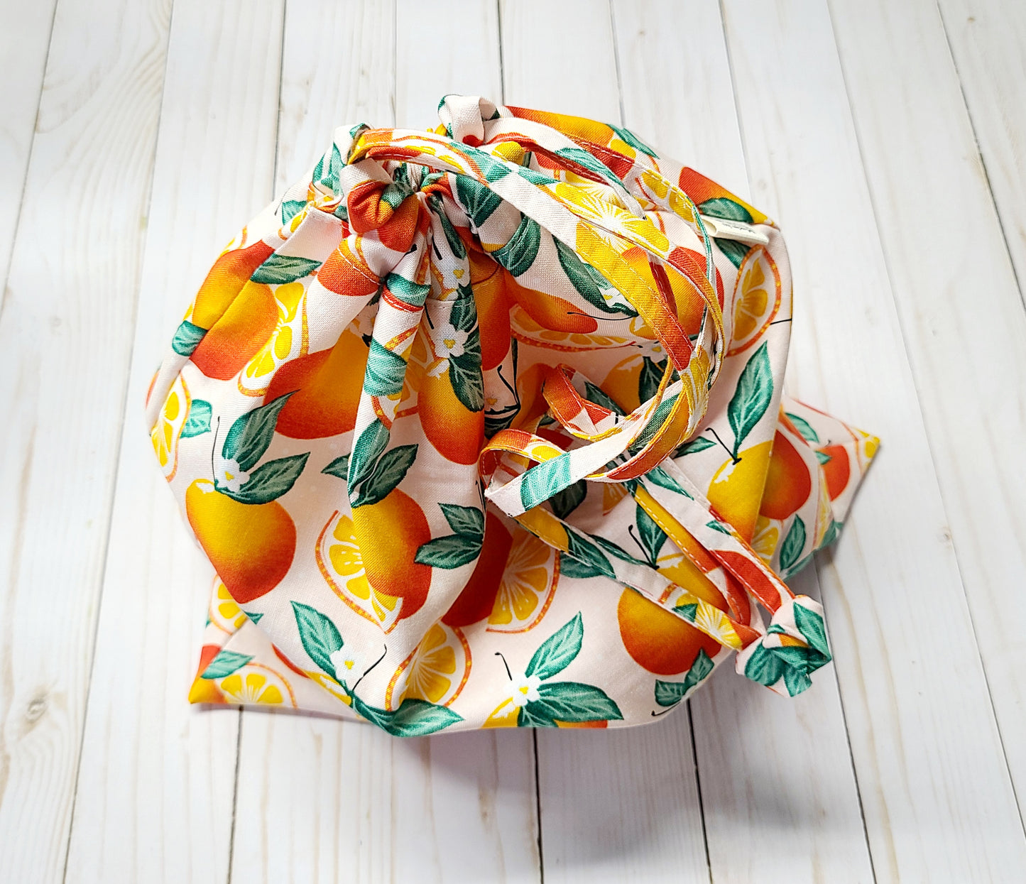 Produce Bags: Peaches on Blue Gingham