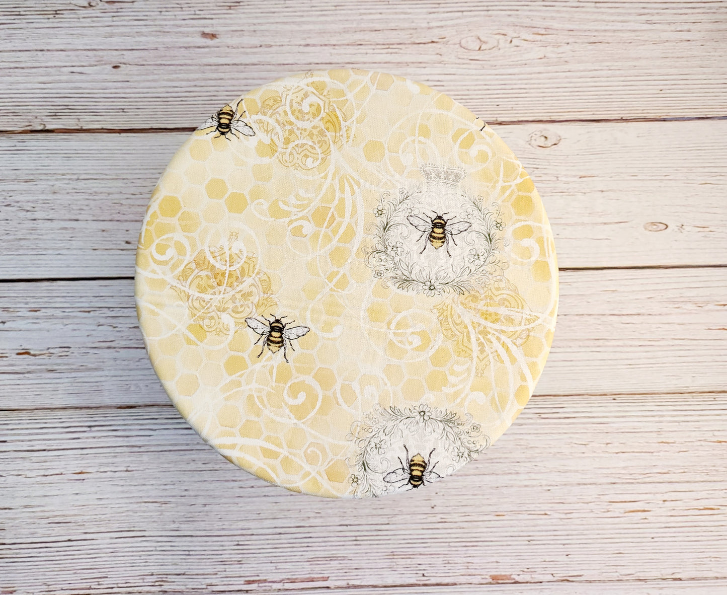 Bowl Cover:  Bees on Yellow