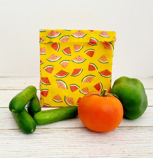 Beeswax Food Bag:  Watermelons on Yellow