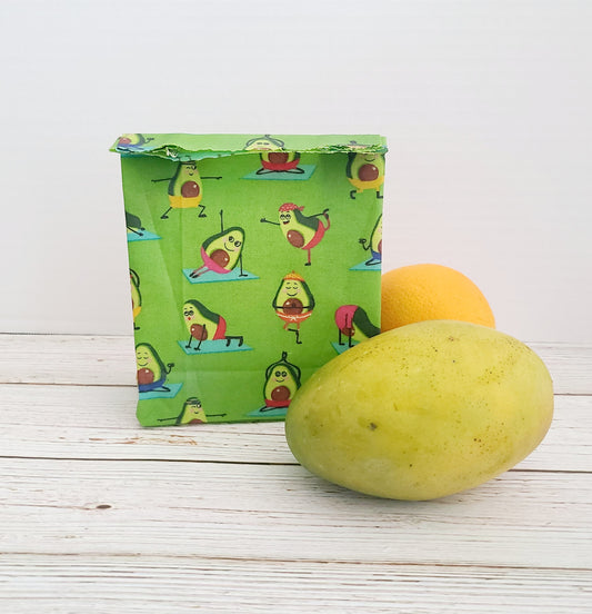Beeswax Food Bag:  Yoga Avocadoes